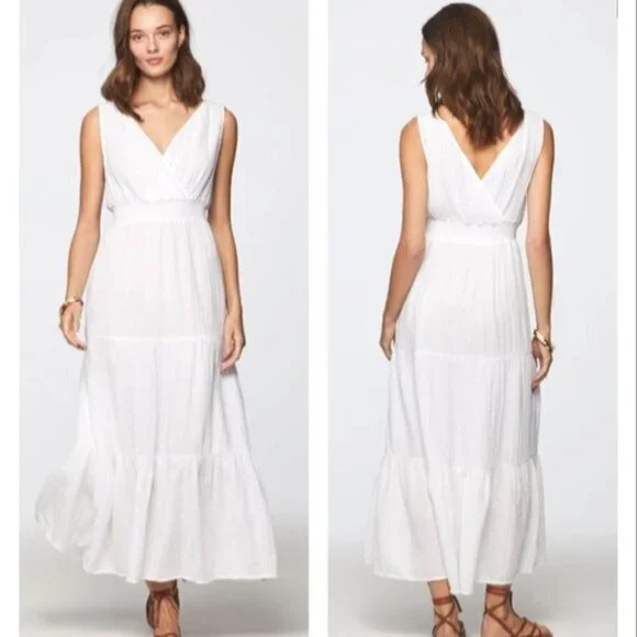 beach lunch lounge white dress Beach Lunch Lounge Embroidered Floral Dress main image 1